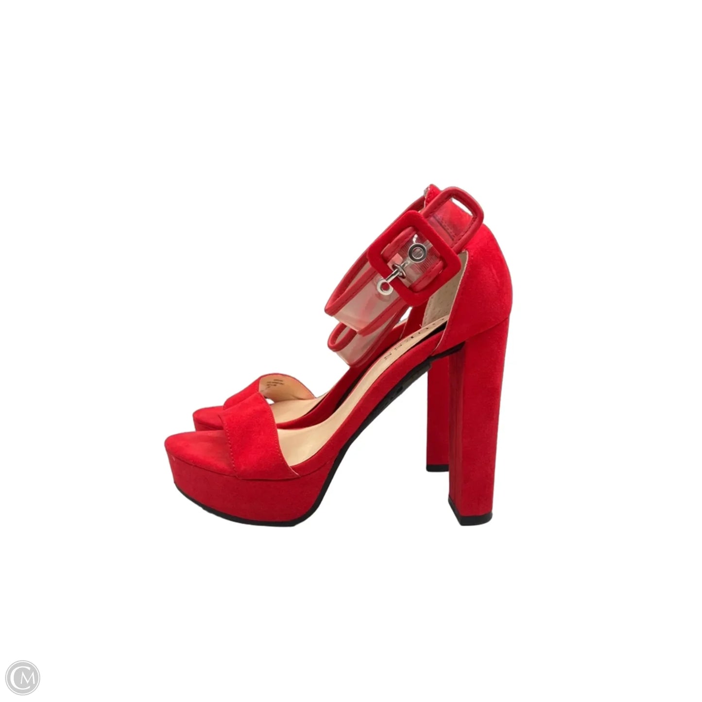 Sandals Heels Stiletto By Guess In Red, Size: 5.5