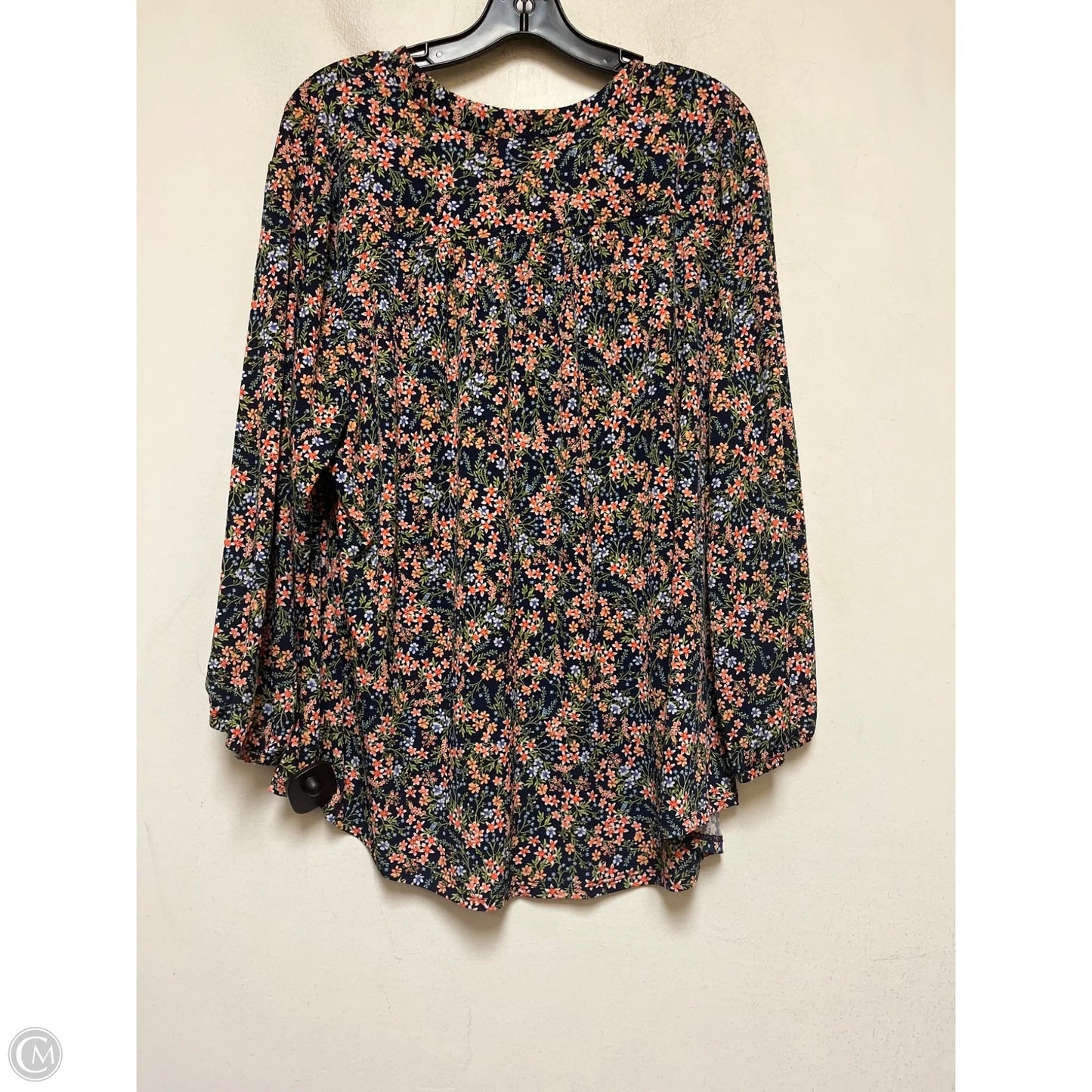Top Long Sleeve By Vince Camuto In Floral Print, Size: 2x