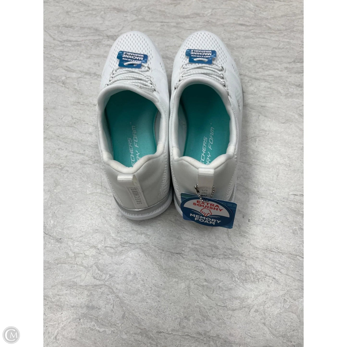 Shoes Athletic By Skechers In White, Size: 6.5