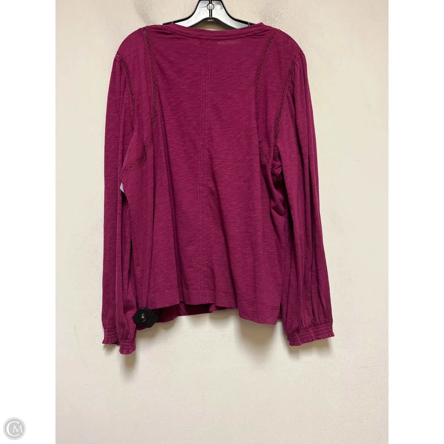 Top Long Sleeve By Democracy In Purple, Size: 1x
