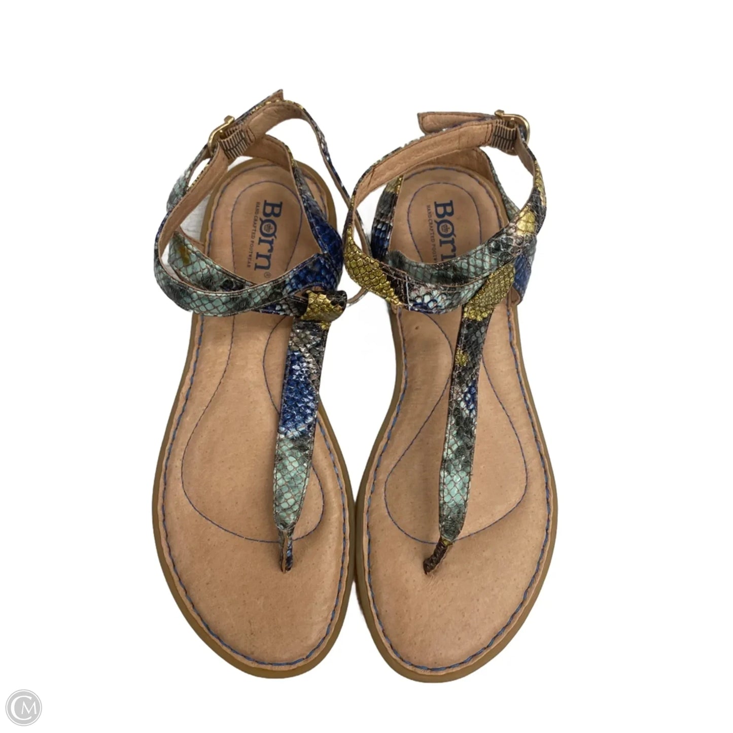 Sandals Flats By Born In Snakeskin Print, Size: 6