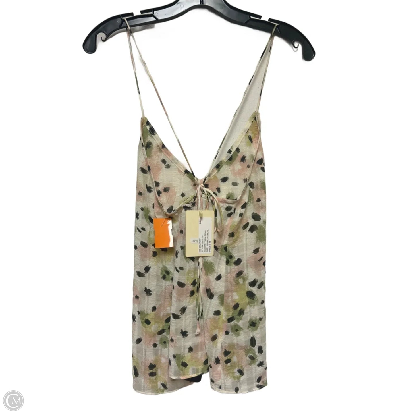 Top Sleeveless By Clothes Mentor In Cream & Green, Size: S