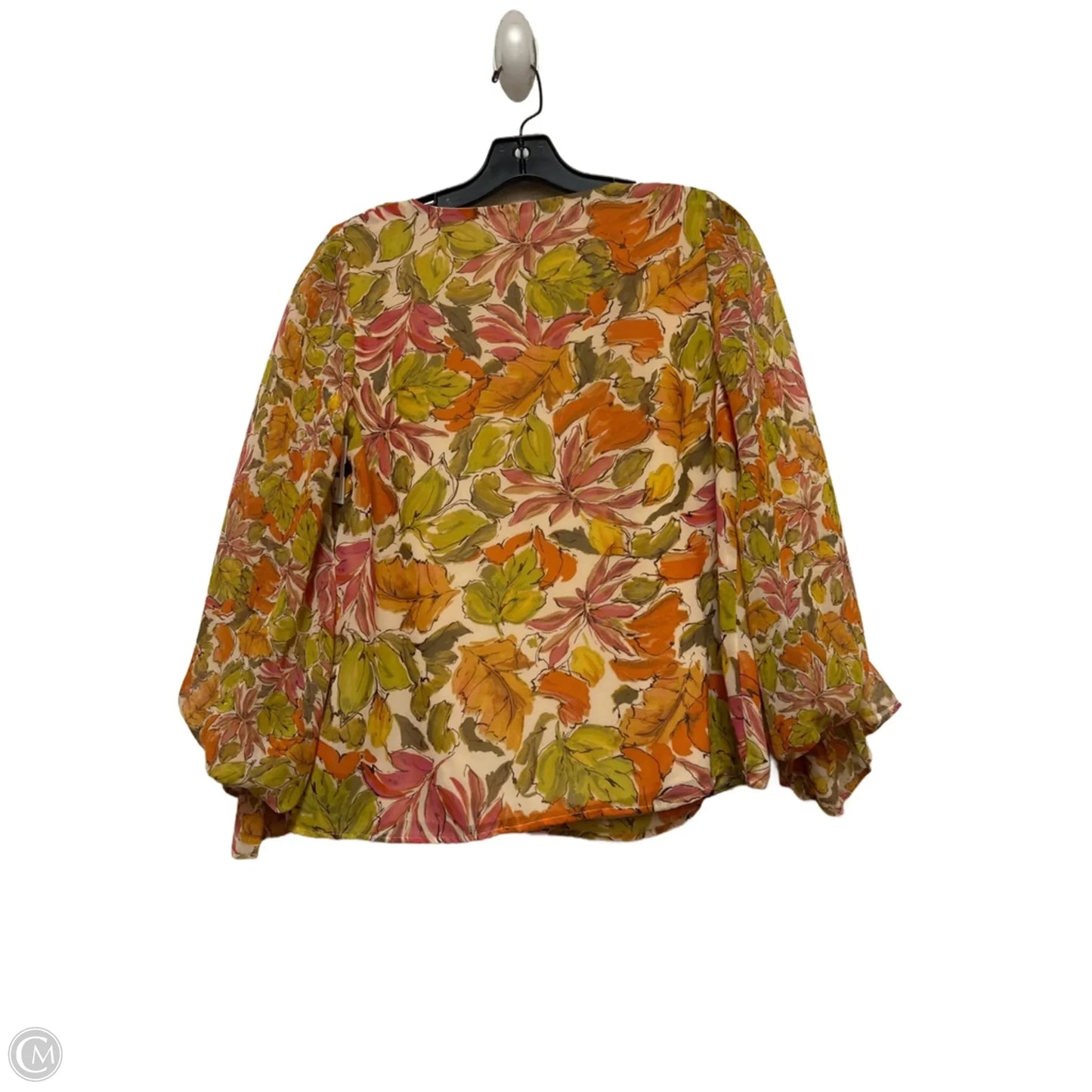 Top Long Sleeve By Vince Camuto In Floral Print, Size: Mp