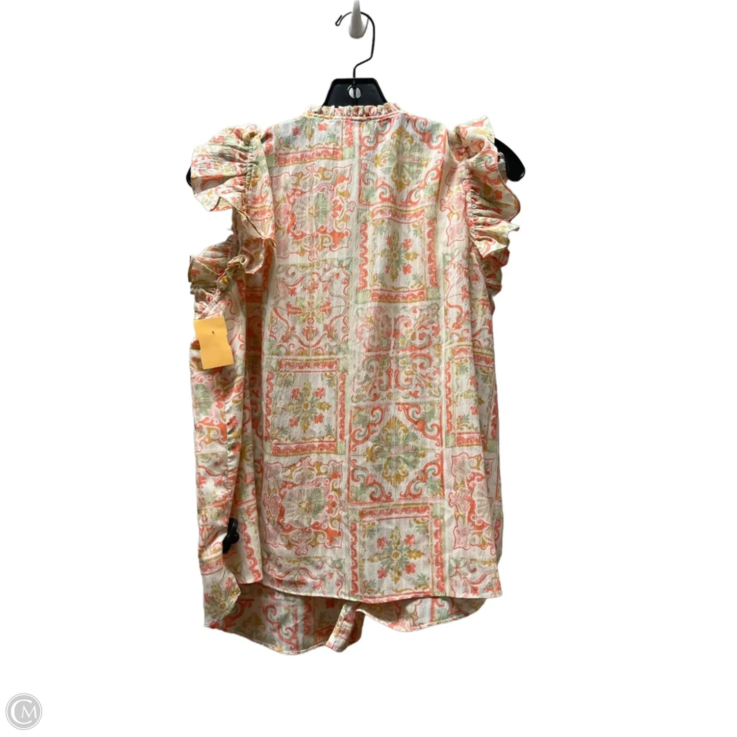 Top Short Sleeve By Rose And Olive In Green & Orange, Size: M