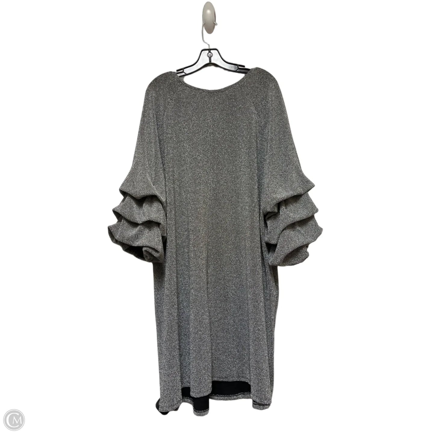 Dress Casual Midi By Investments In Black & Grey, Size: 3x