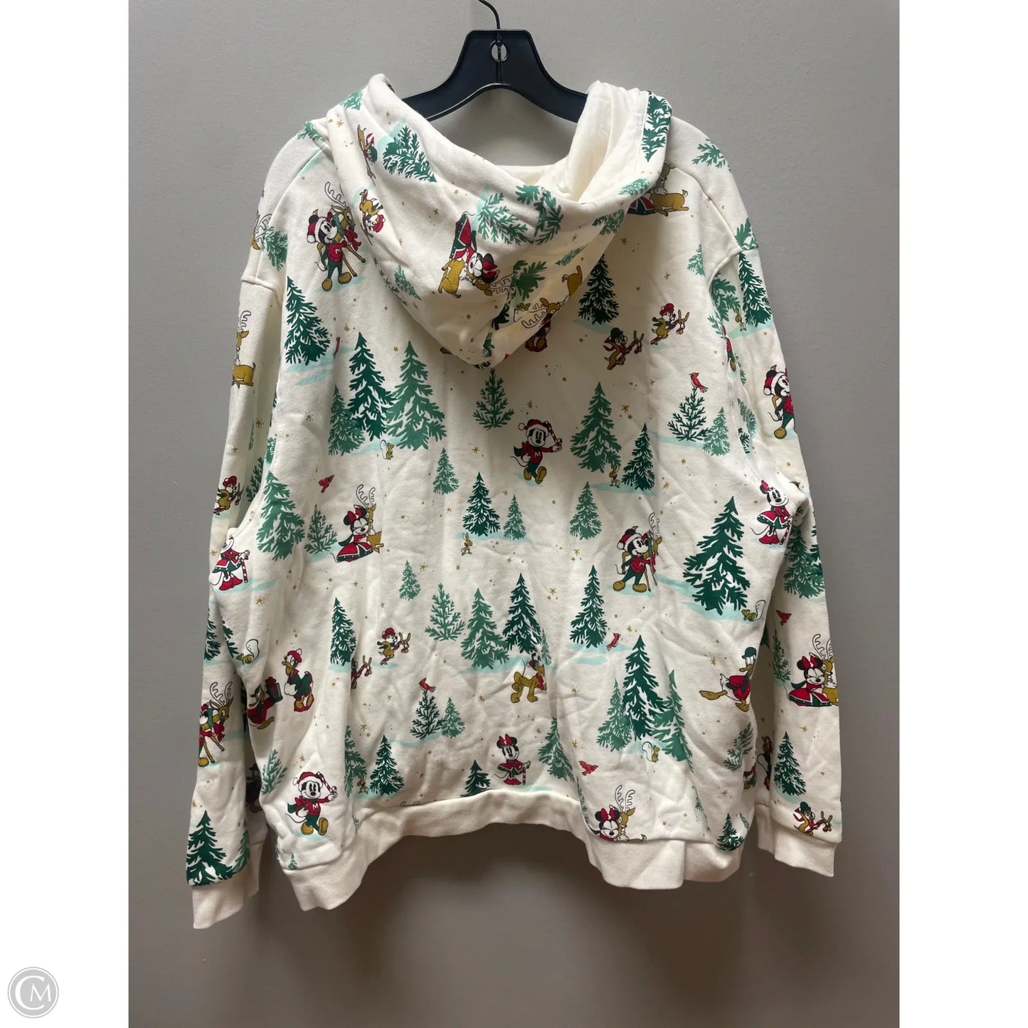 Sweatshirt Hoodie By Disney Store In Cream & Green, Size: 3x