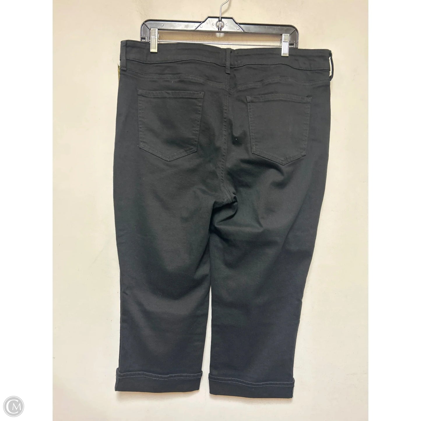 Jeans Cropped By Not Your Daughters Jeans In Black Denim, Size: 14