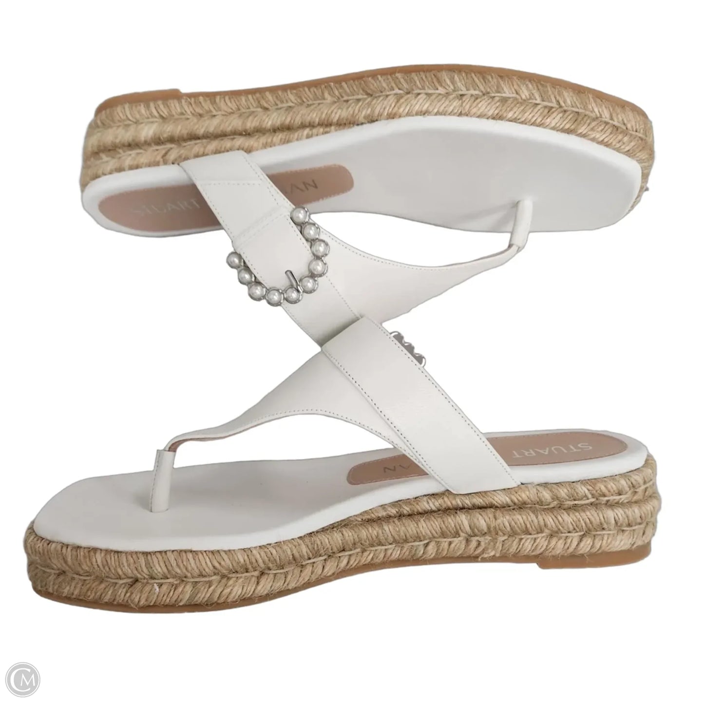 Sandals Designer By Stuart Weitzman In White, Size: 8.5