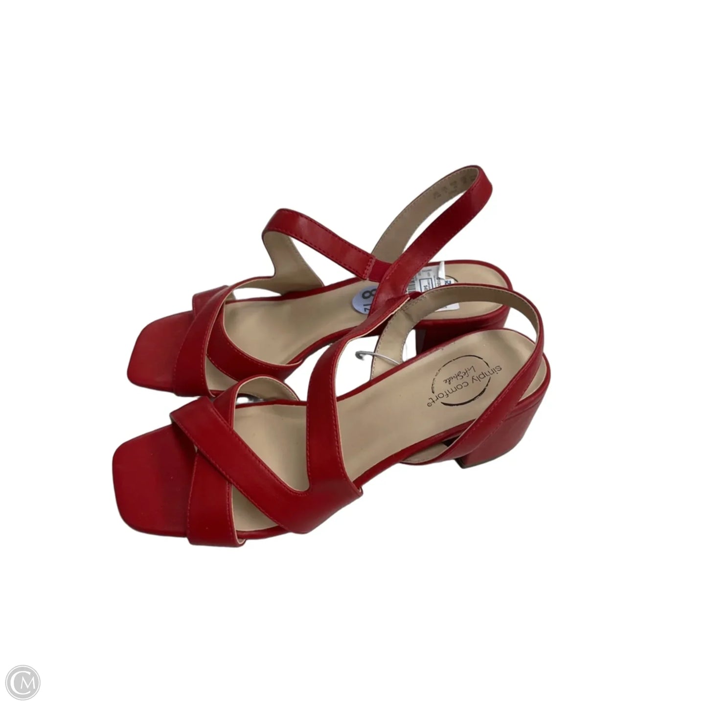 Sandals Heels Block By Life Stride In Red, Size: 8.5