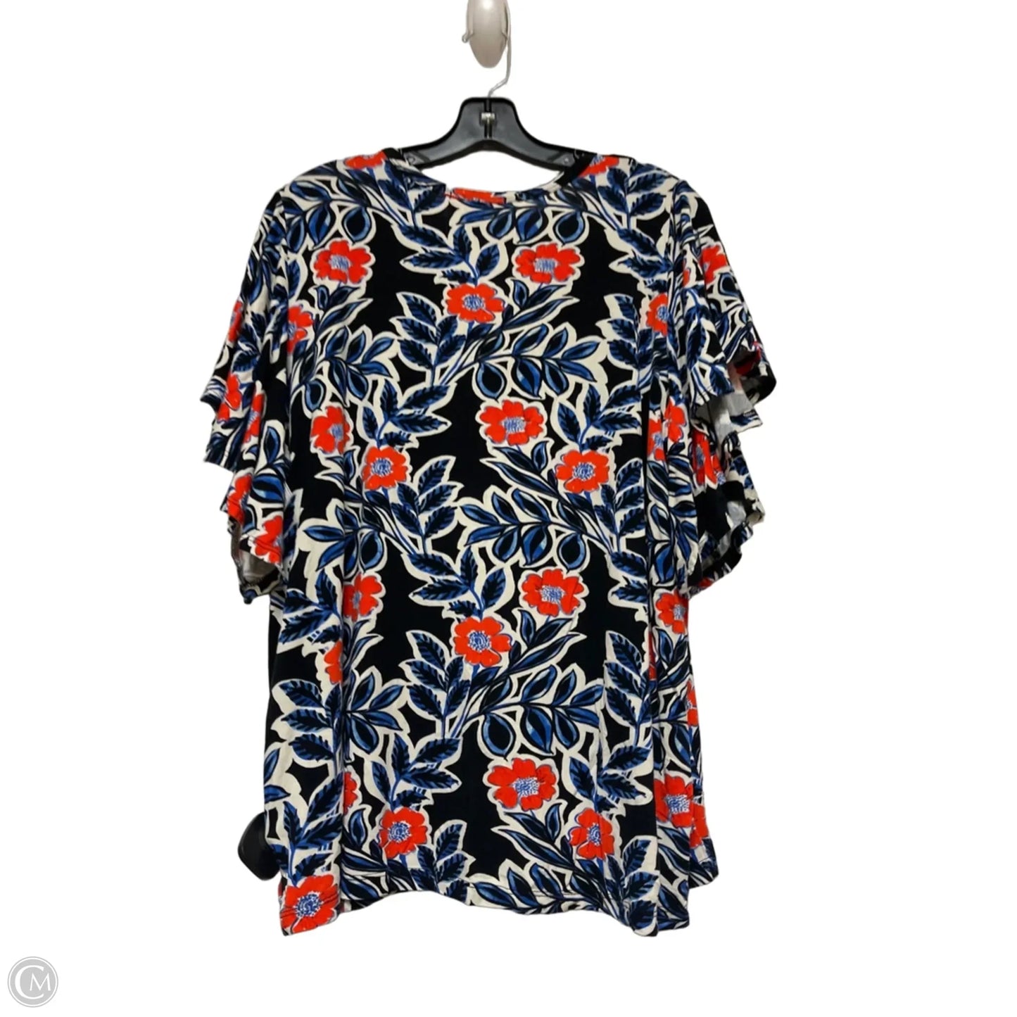 Top Short Sleeve By Karen Kane In Floral Print, Size: 1x