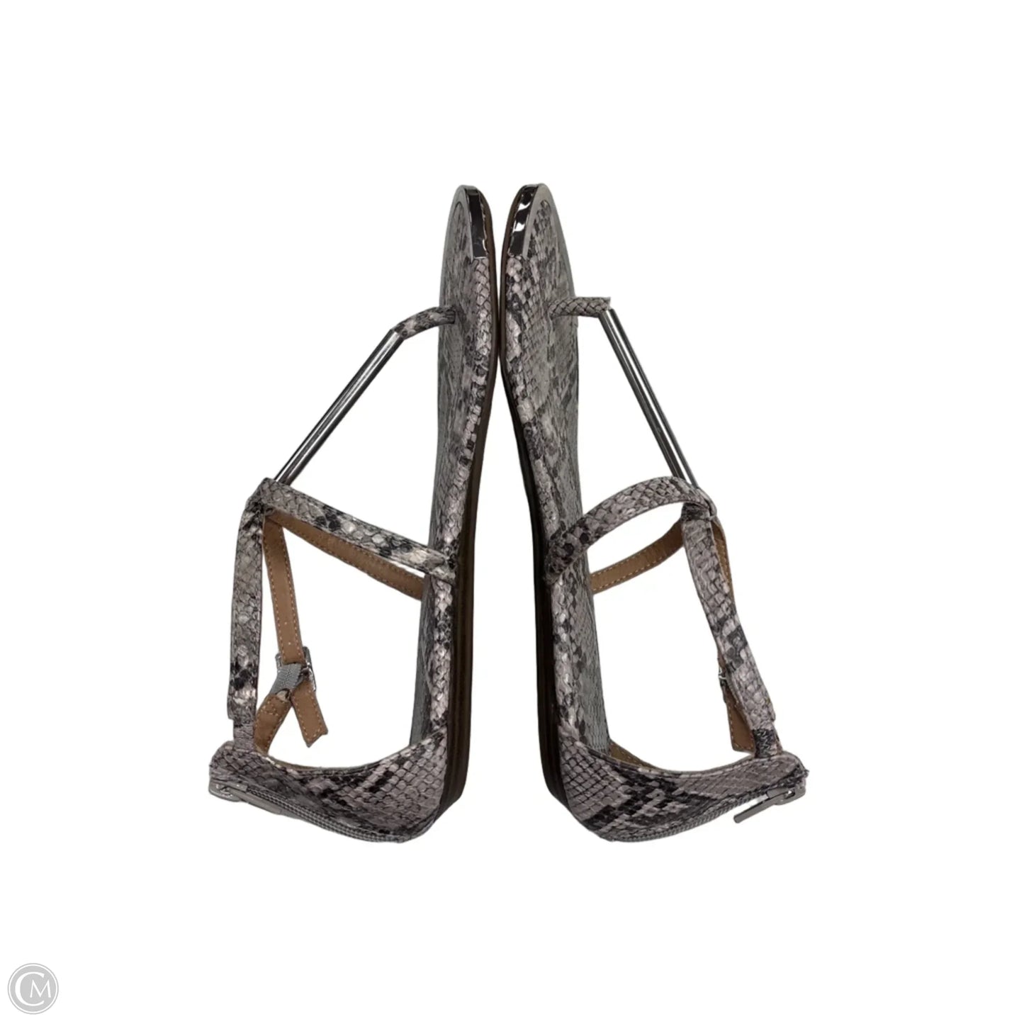 Sandals Flats By La Belle In Snakeskin Print, Size: 7.5