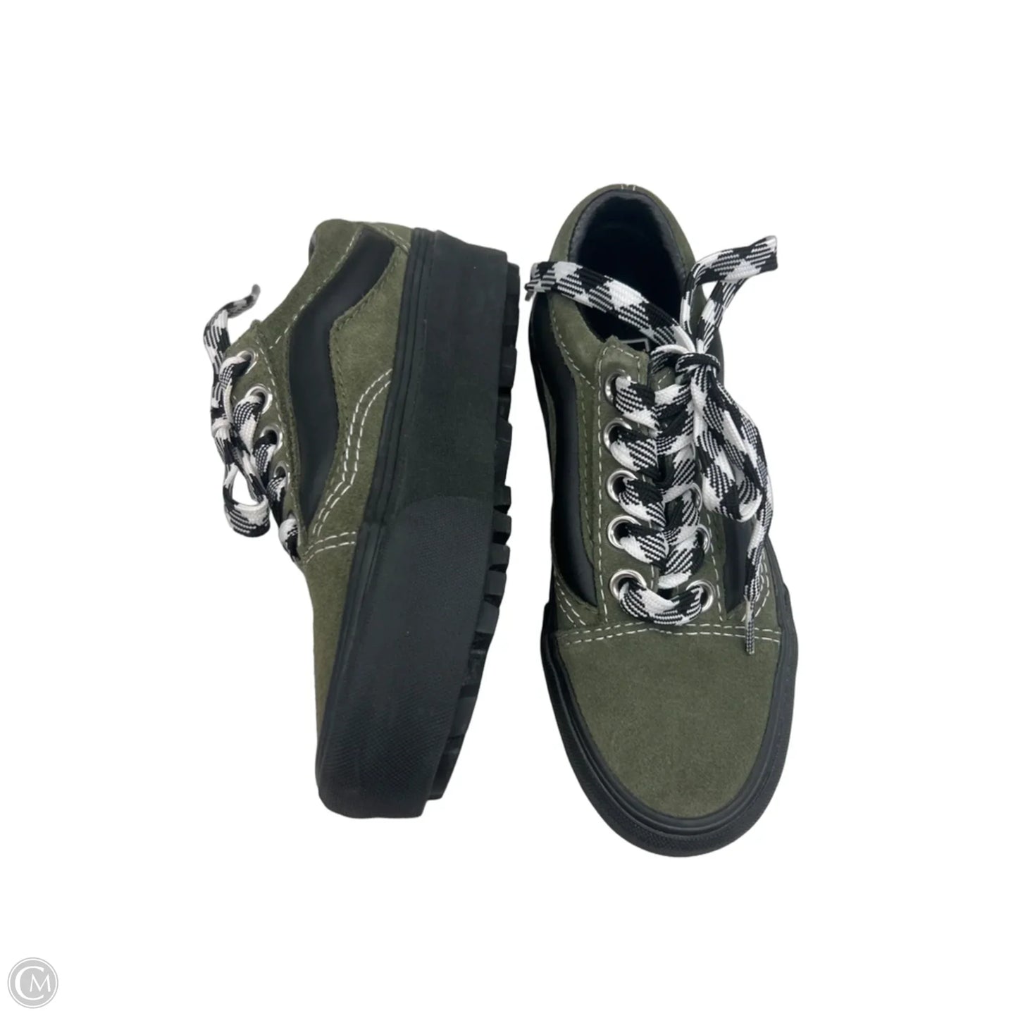 Shoes Sneakers By Vans In Black & Green, Size: 5