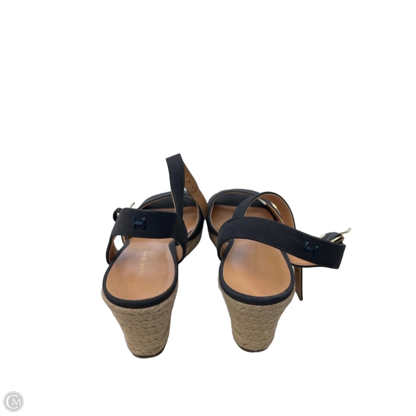 Sandals Heels Wedge By Tommy Hilfiger In Black, Size: 7