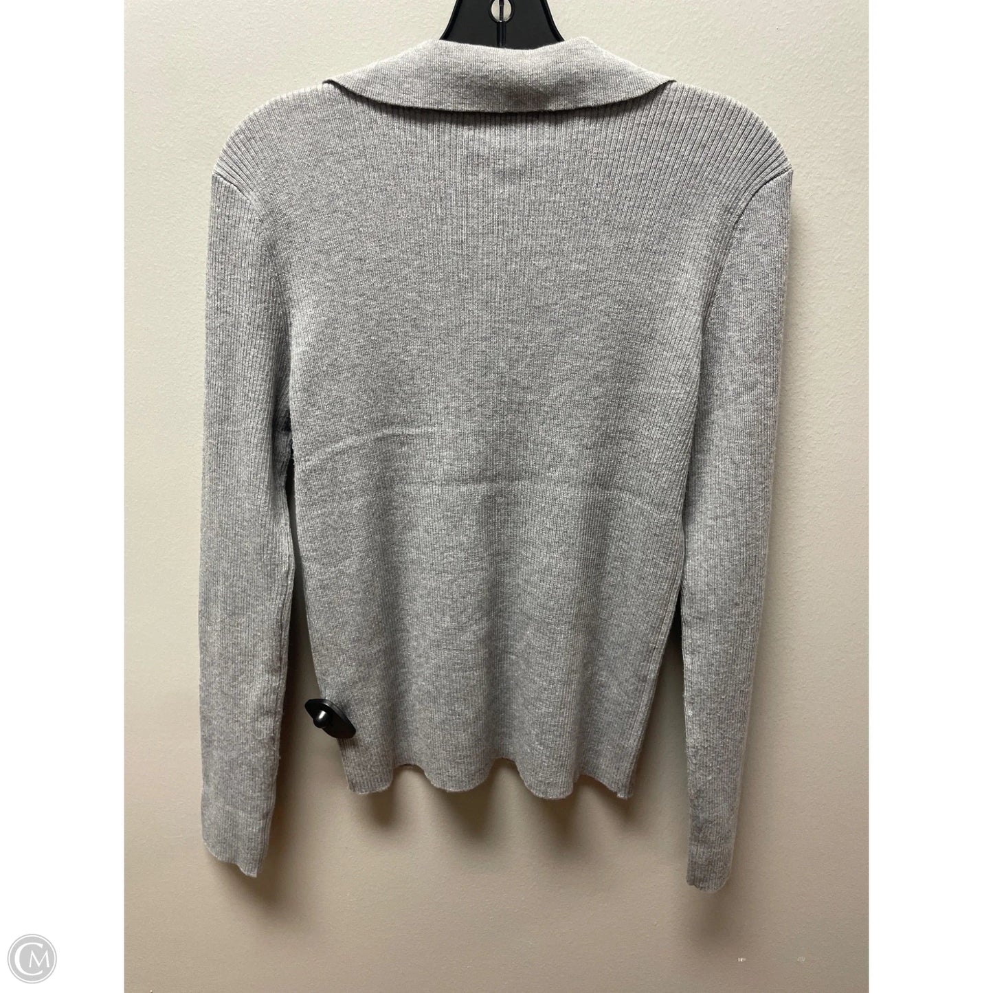 Top Long Sleeve By Calvin Klein In Grey, Size: S