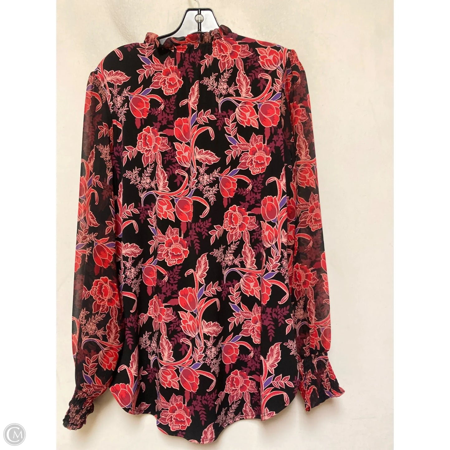 Top Long Sleeve By White House Black Market In Floral Print, Size: M