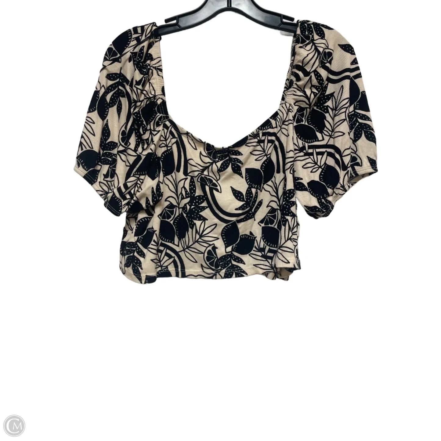 Top Short Sleeve By Clothes Mentor In Black & Tan, Size: Xl