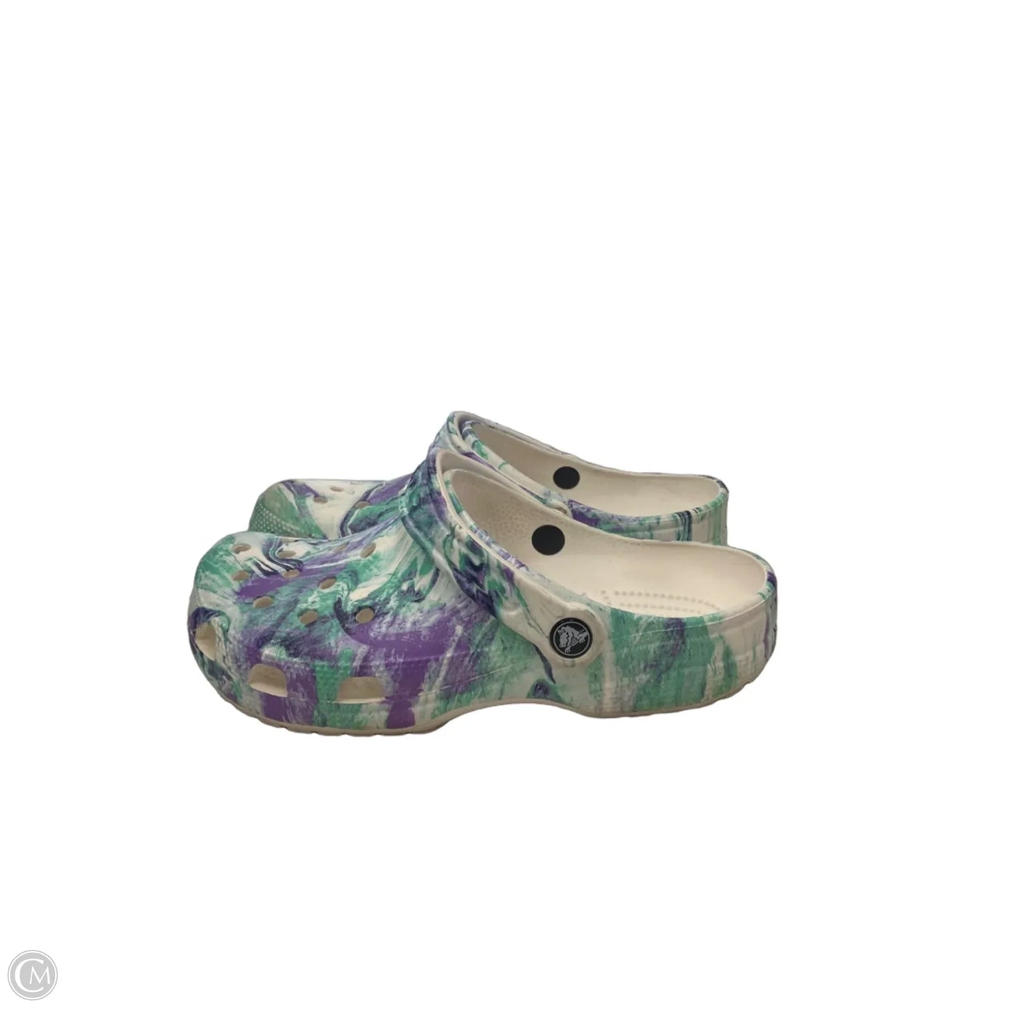 Shoes Flats By Crocs In Tie Dye Print, Size: 8