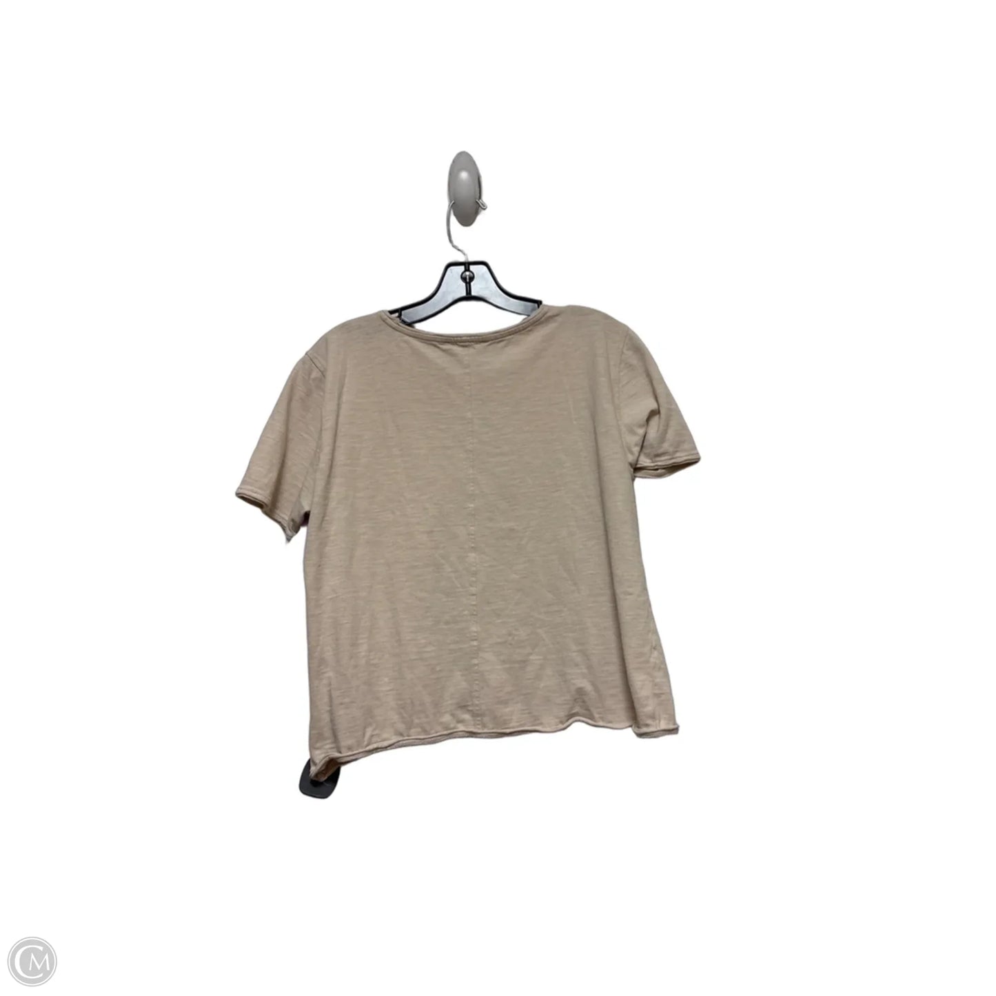 Top Short Sleeve Basic By Zara In Tan, Size: L
