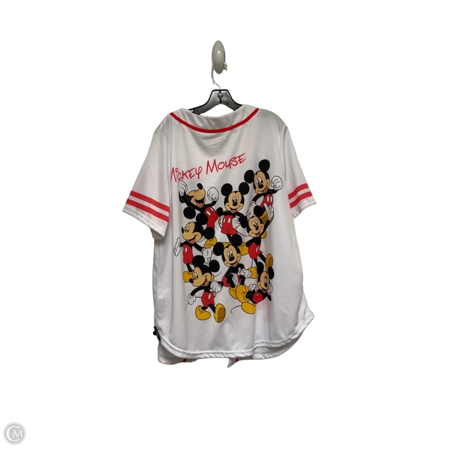 Top Short Sleeve By Disney In Red & White, Size: 2x