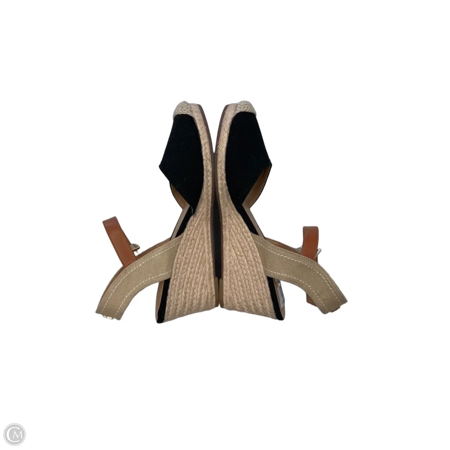 Sandals Heels Wedge By Tommy Hilfiger In Black & Tan, Size: 9