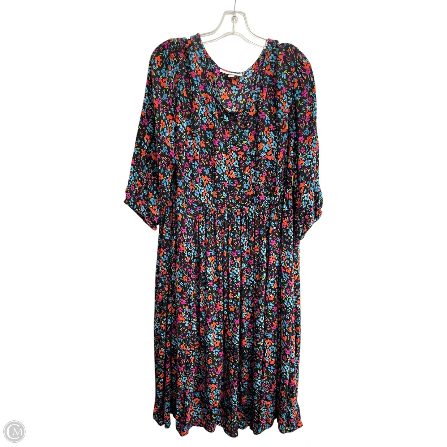 Dress Casual Midi By Woman Within In Floral Print, Size: 2x