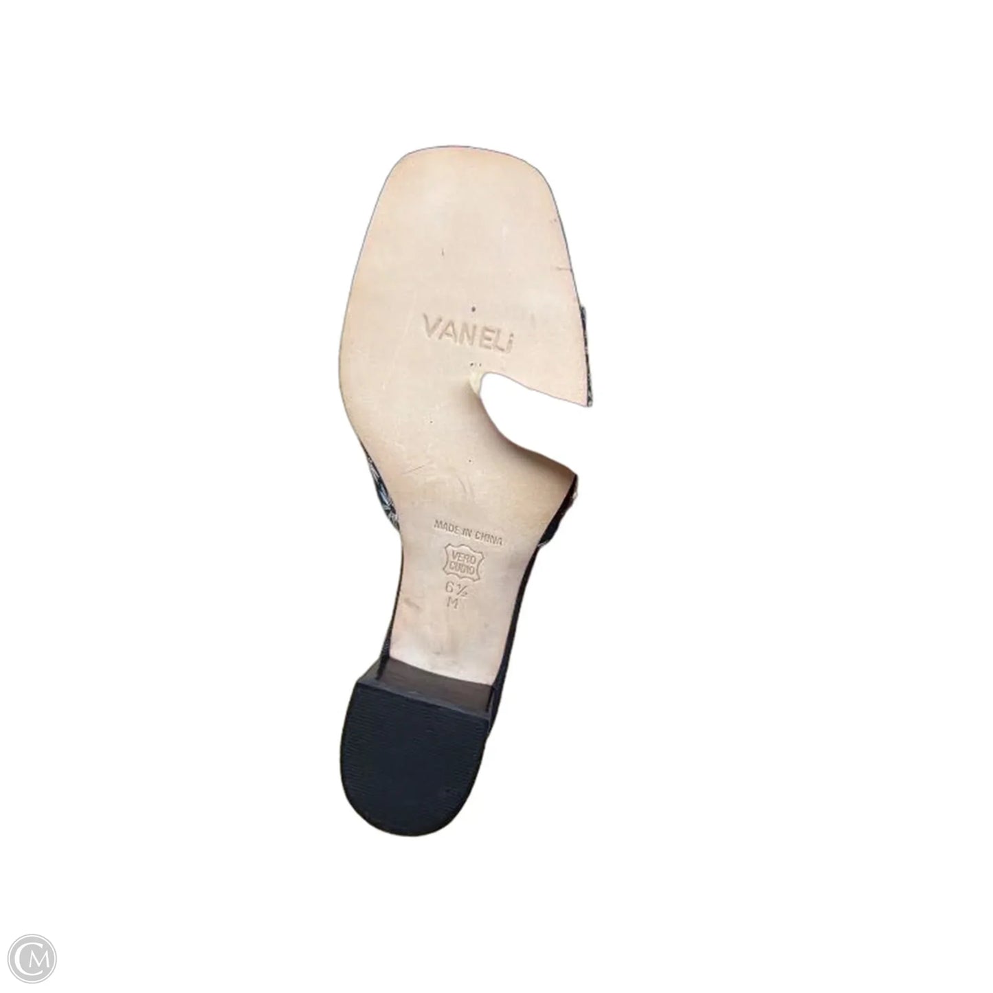 Sandals Heels Block By Vaneli In Blue, Size: 6.5