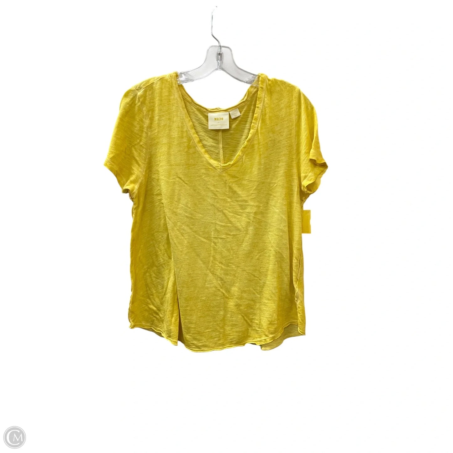 Top Short Sleeve By Maeve In Yellow, Size: L