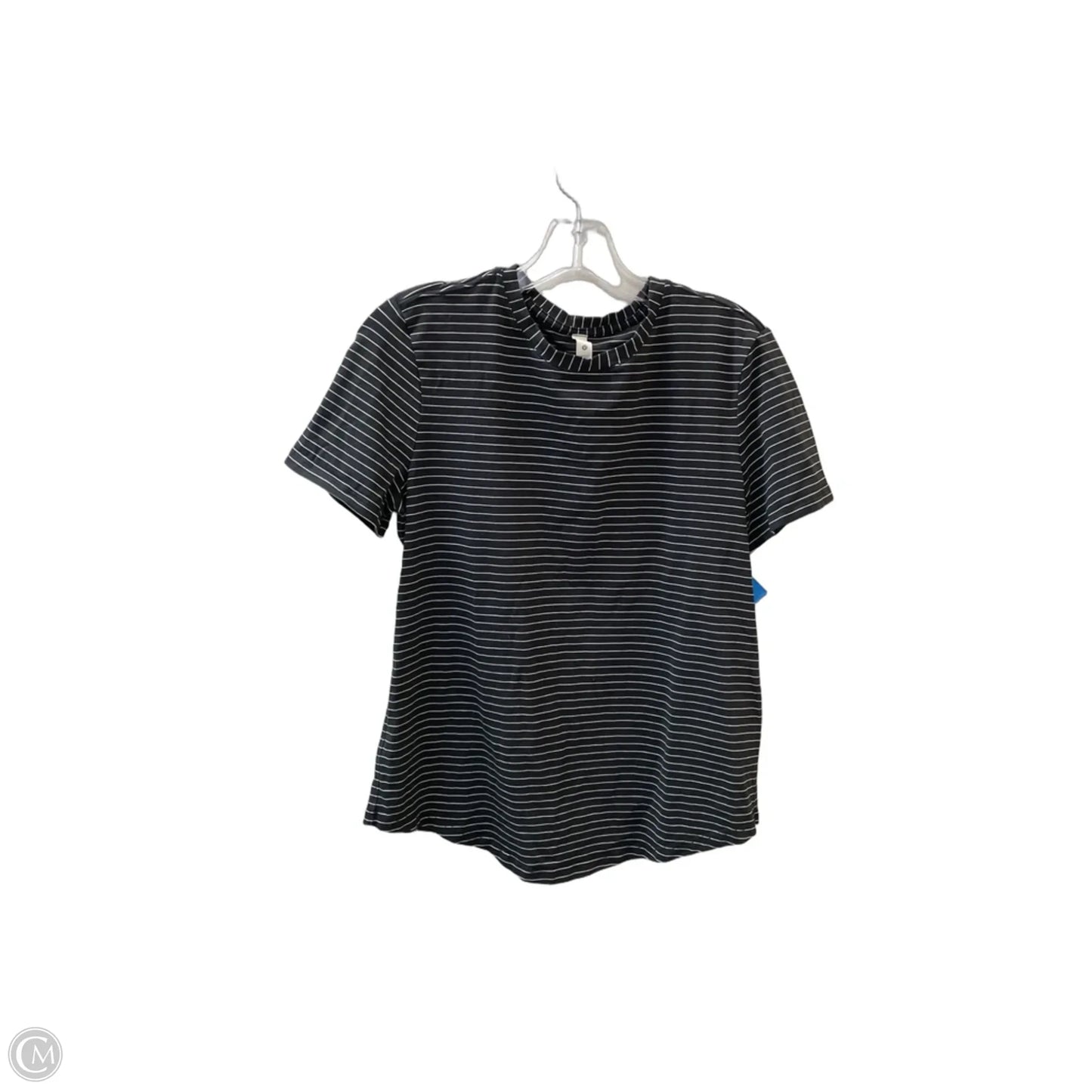 Athletic Top Short Sleeve By Lululemon In Black & White, Size: 6