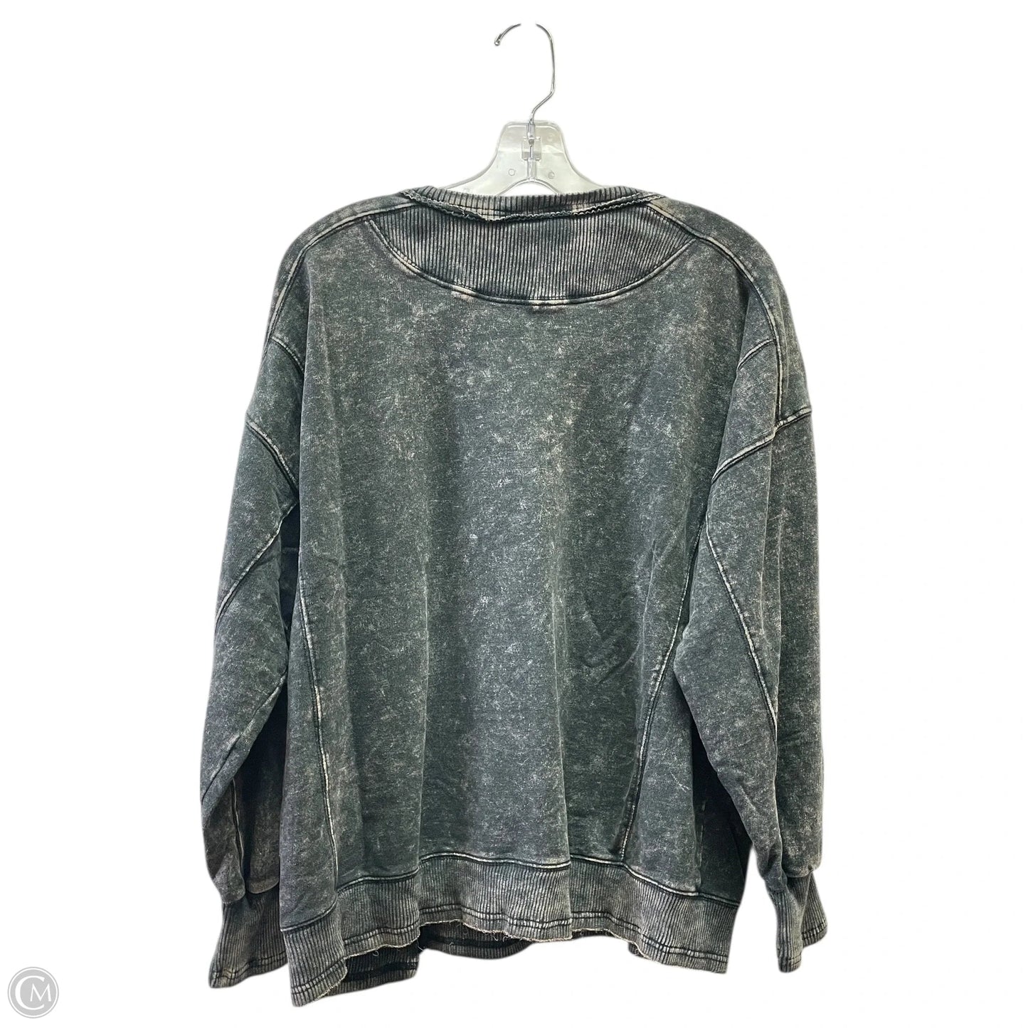 Sweatshirt Crewneck By Zenana In Black, Size: S