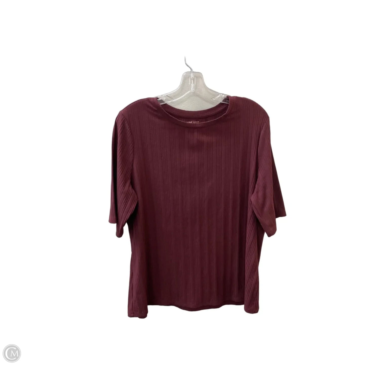 Top Short Sleeve Basic By Nine West In Maroon, Size: Xl