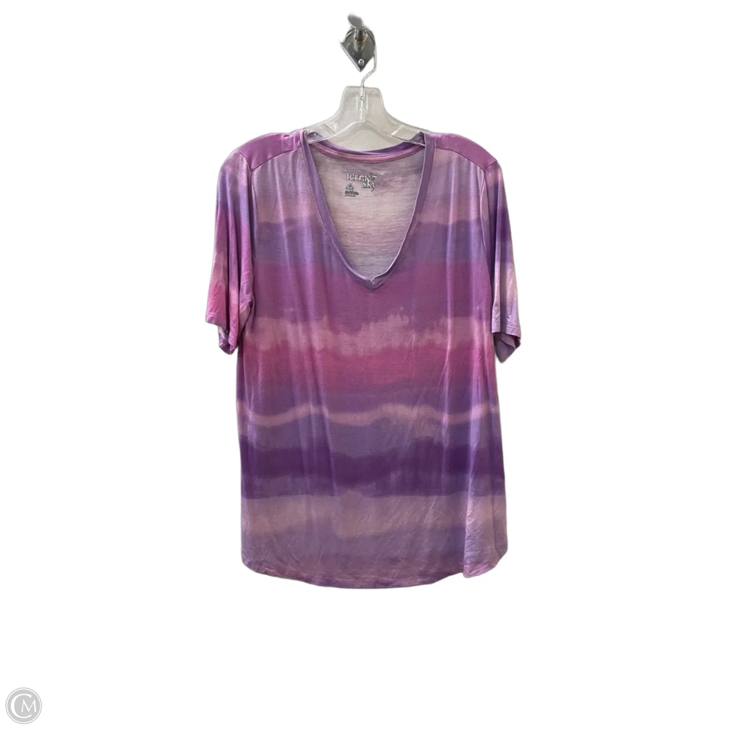Top Short Sleeve Basic By Terra & Sky In Pink & Purple, Size: Xl