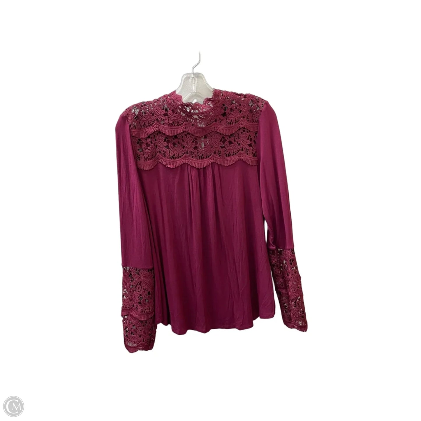 Top Long Sleeve By Zac And Rachel In Maroon, Size: M