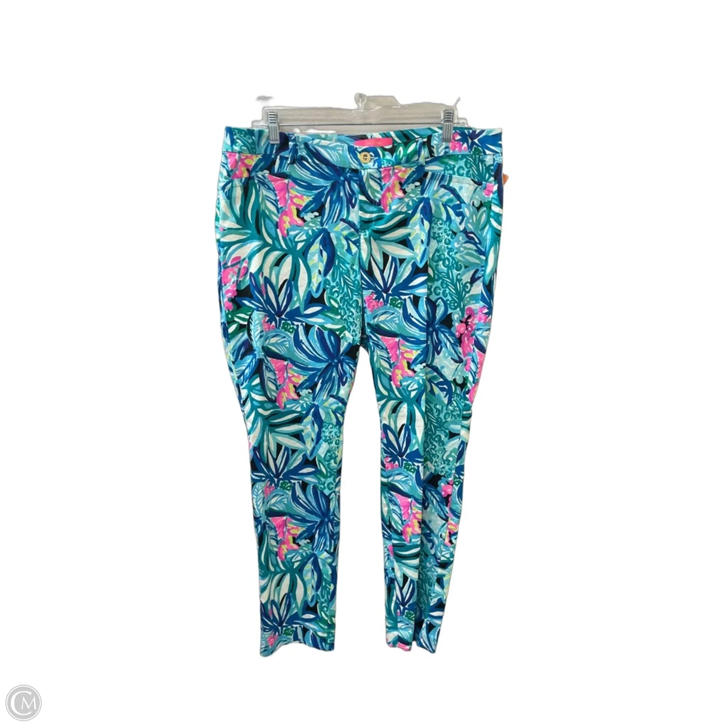 Pants Designer By Lilly Pulitzer In Blue & Pink, Size: 14