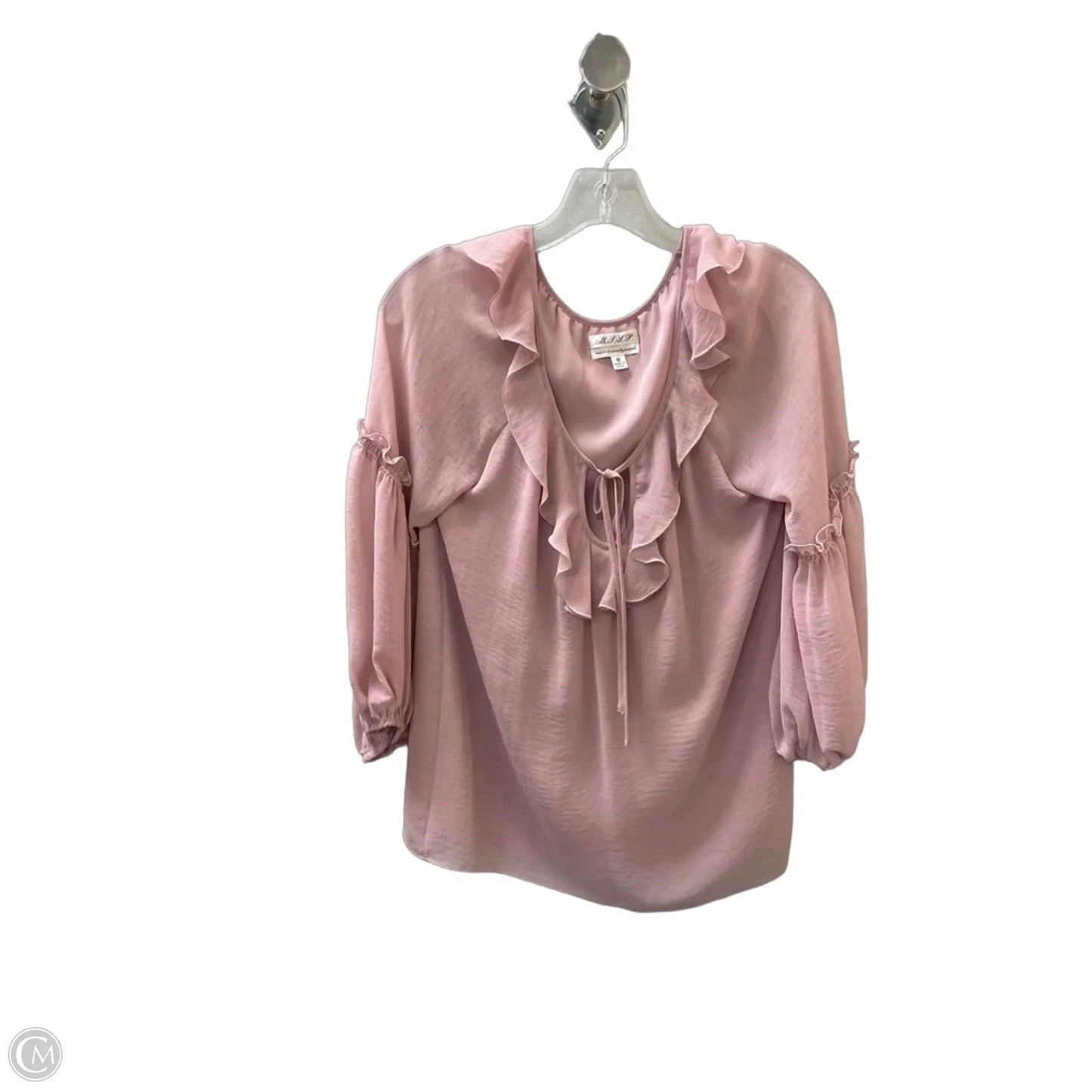 Blouse Long Sleeve By Max Studio In Pink, Size: M