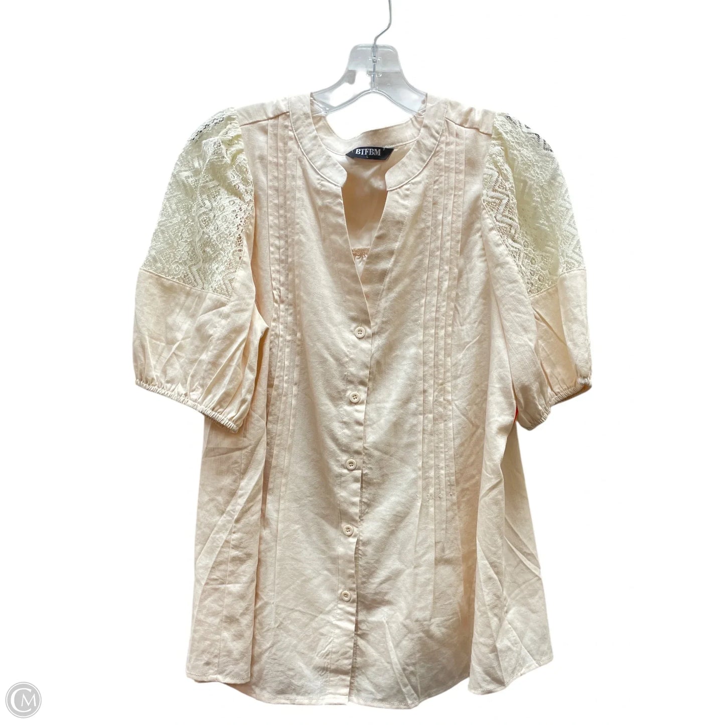 Top 3/4 Sleeve Basic By Btfbm In Tan, Size: L