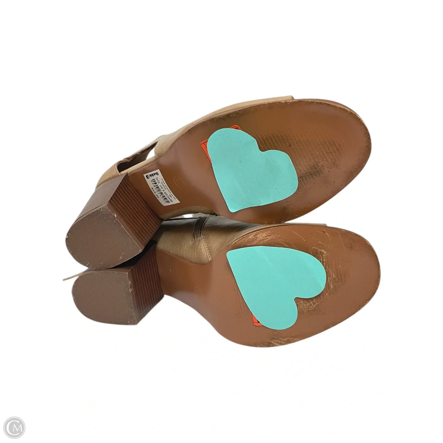 Sandals Heels Block By Vintage 93 In Tan, Size: 9