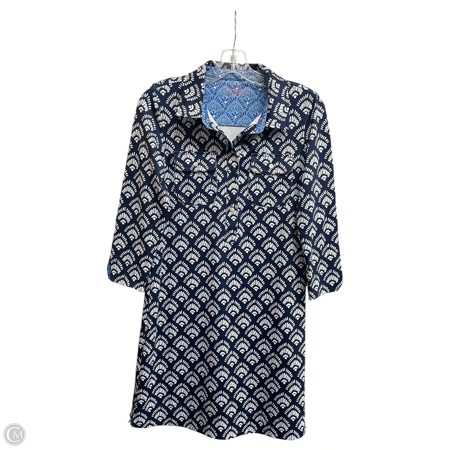 Dress Casual Short By Vineyard Vines In Blue & White, Size: Xxs