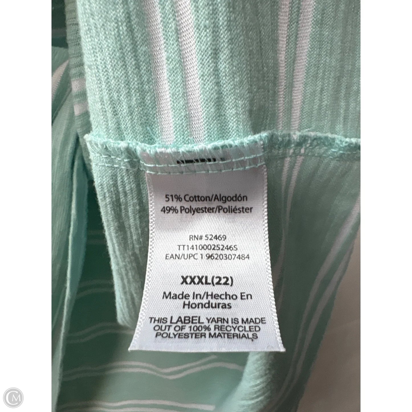 Top Short Sleeve By Time And Tru In Green, Size: 3x