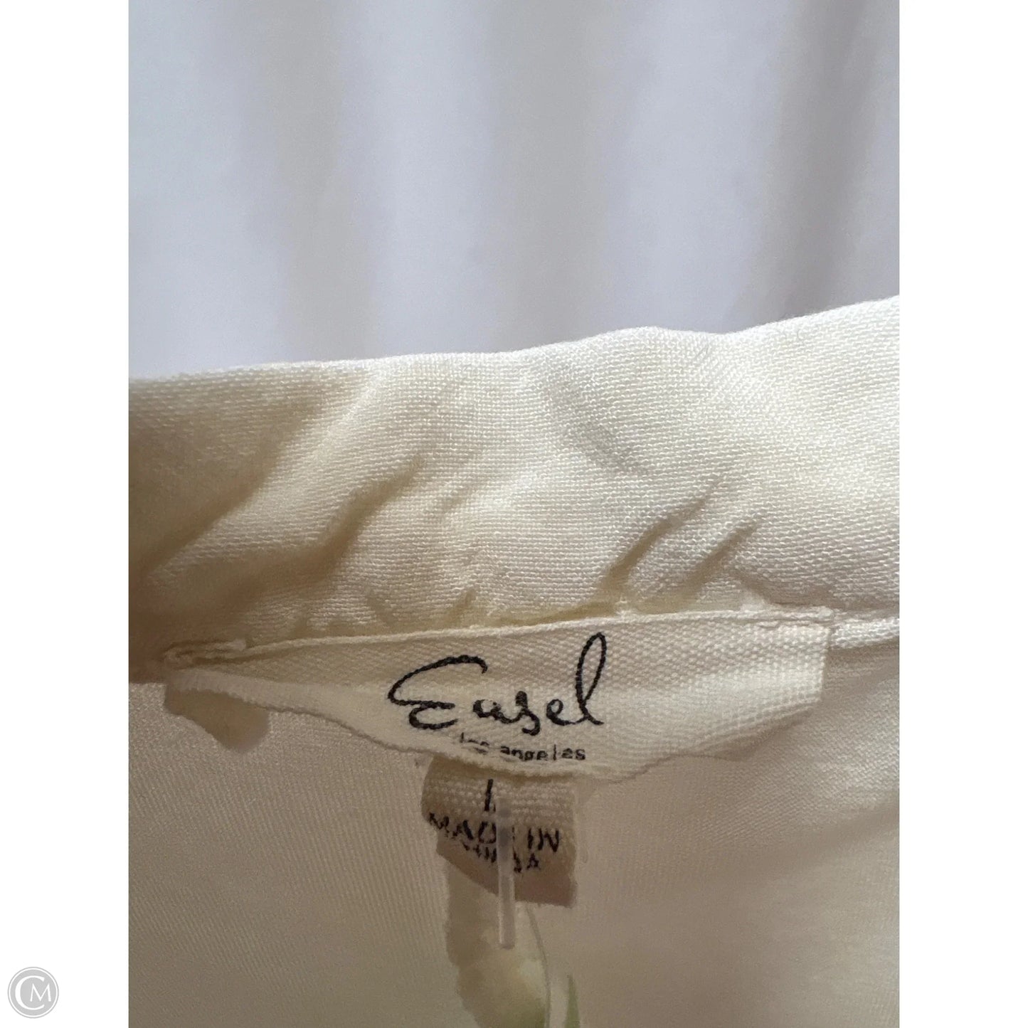 Top Short Sleeve By Easel In Cream, Size: L