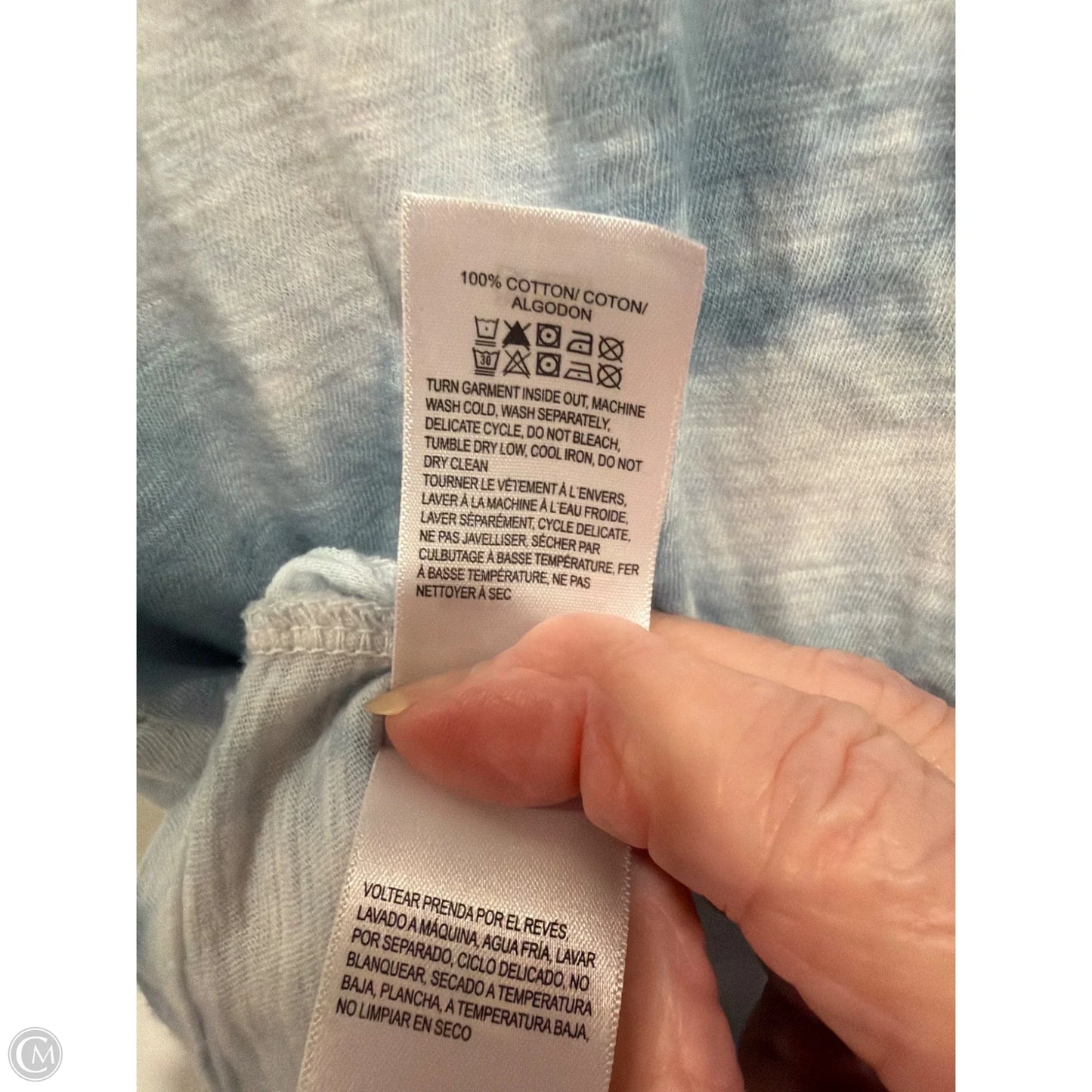 Top Short Sleeve By Lucky Brand In Blue, Size: 1x