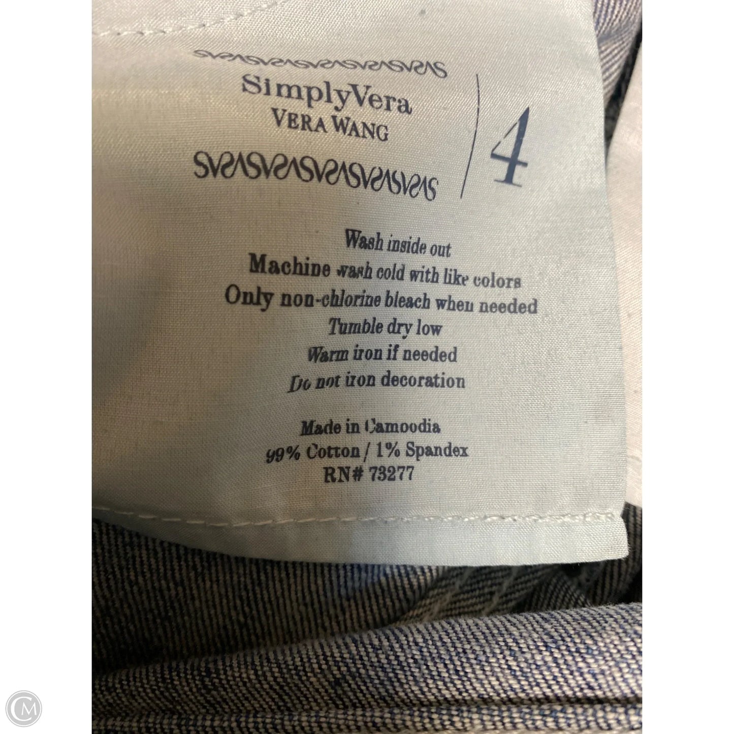 Jeans Straight By Simply Vera In Blue Denim, Size: 4