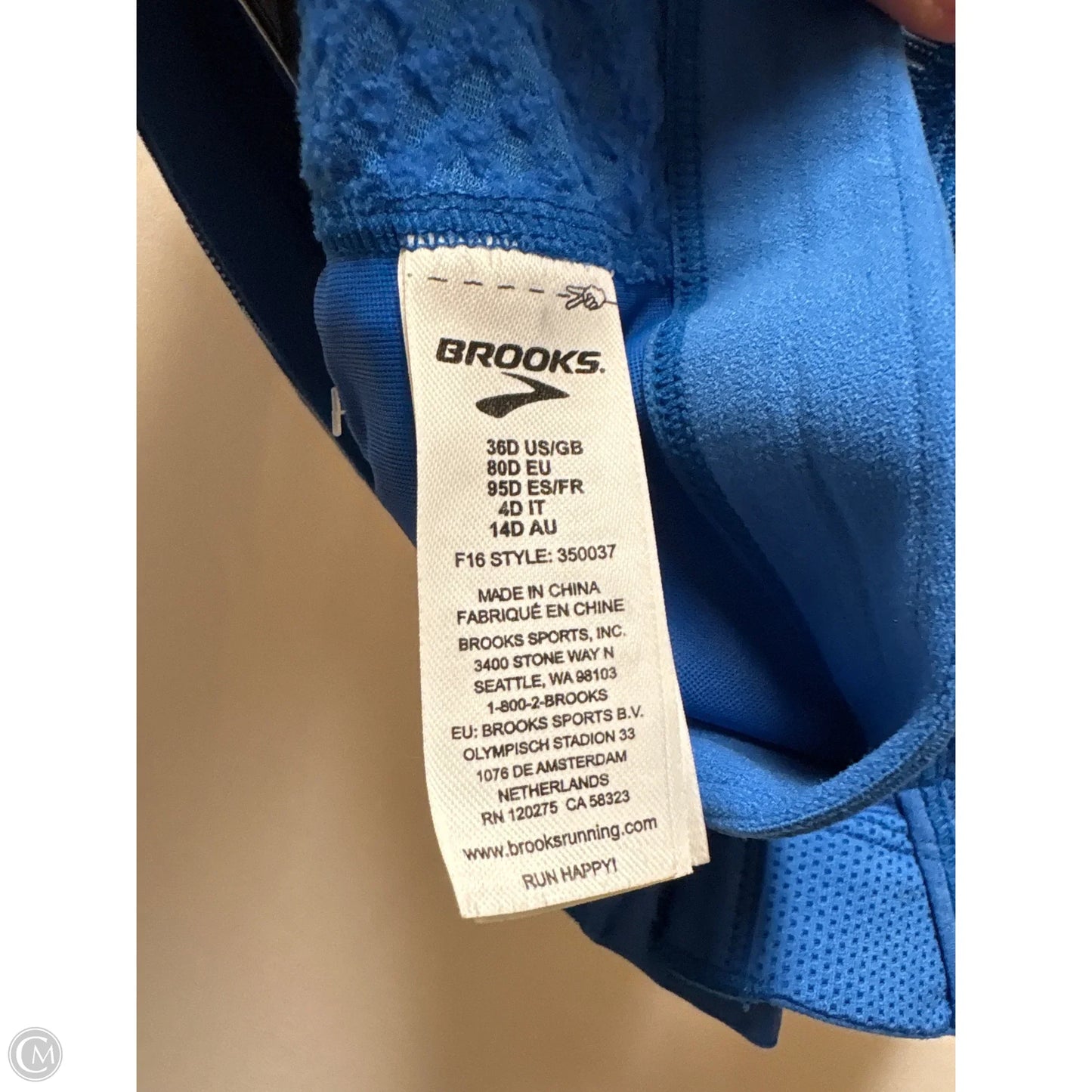 Athletic Bra By Brooks In Blue