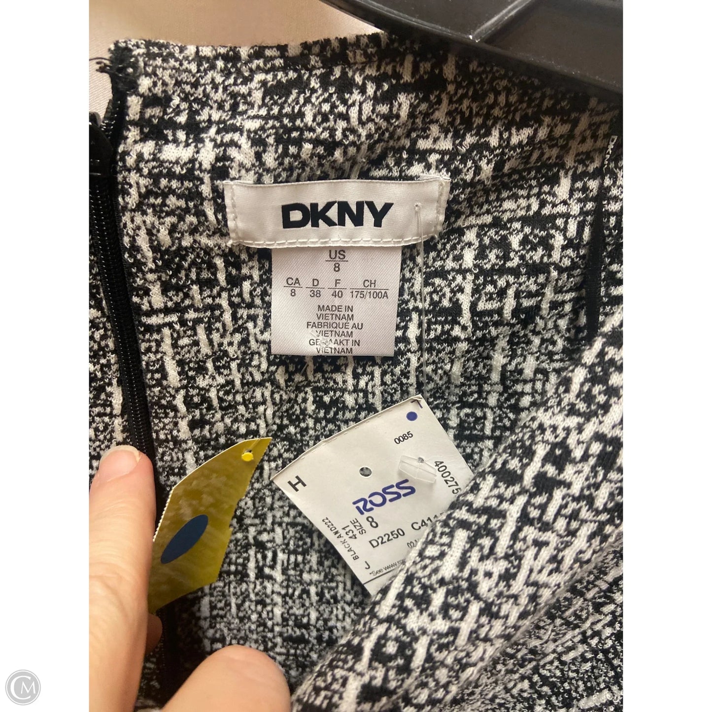 Dress Casual Midi By Dkny In Black & White, Size: M