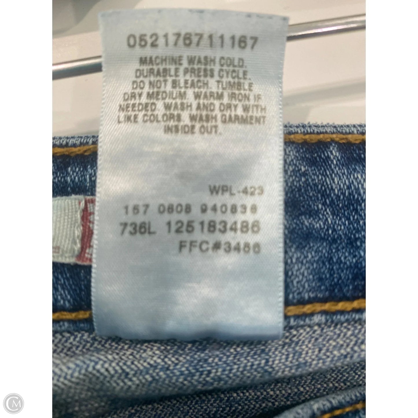 Jeans Straight By Levis In Blue Denim, Size: 14