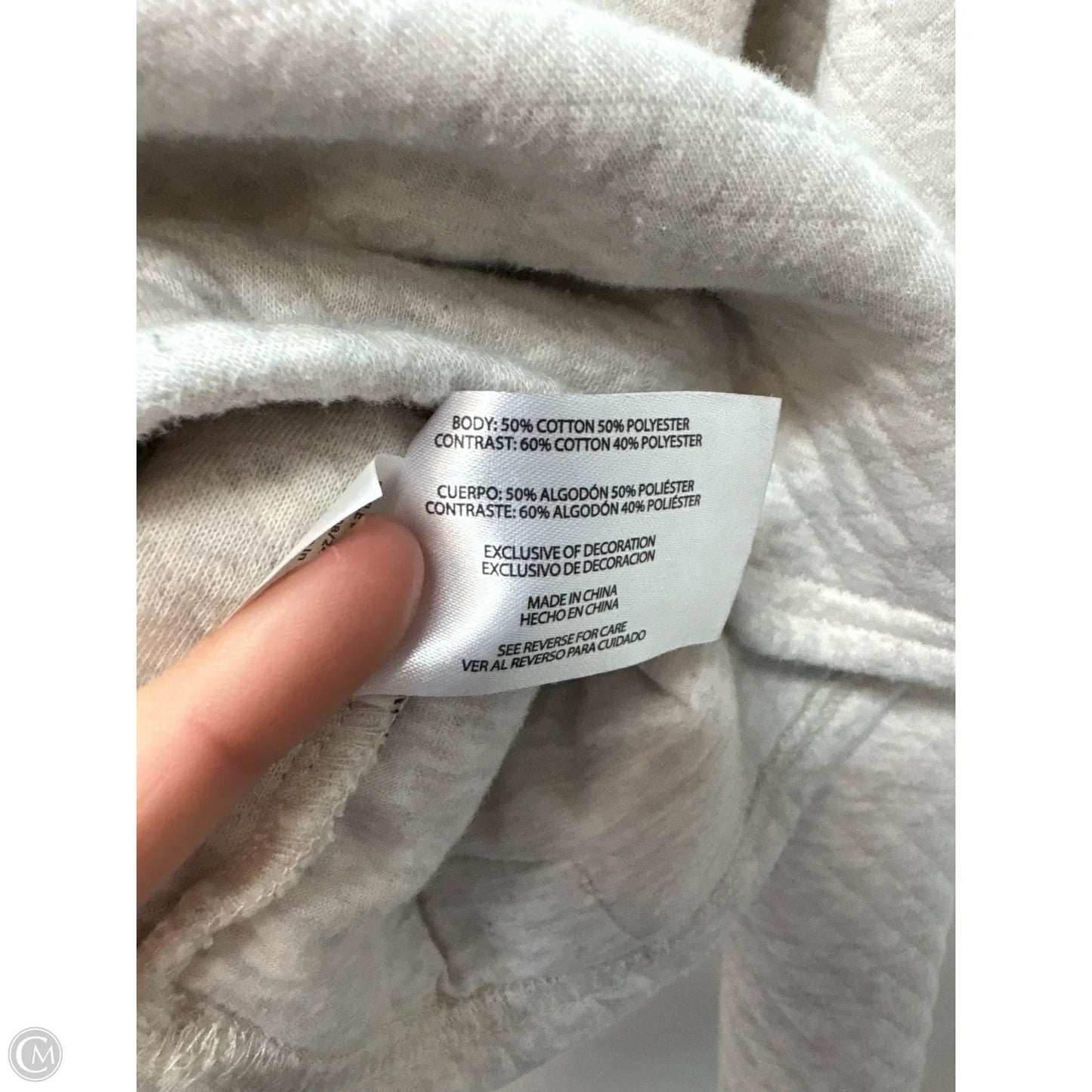 Sweatshirt Collar By Eddie Bauer In Grey, Size: M