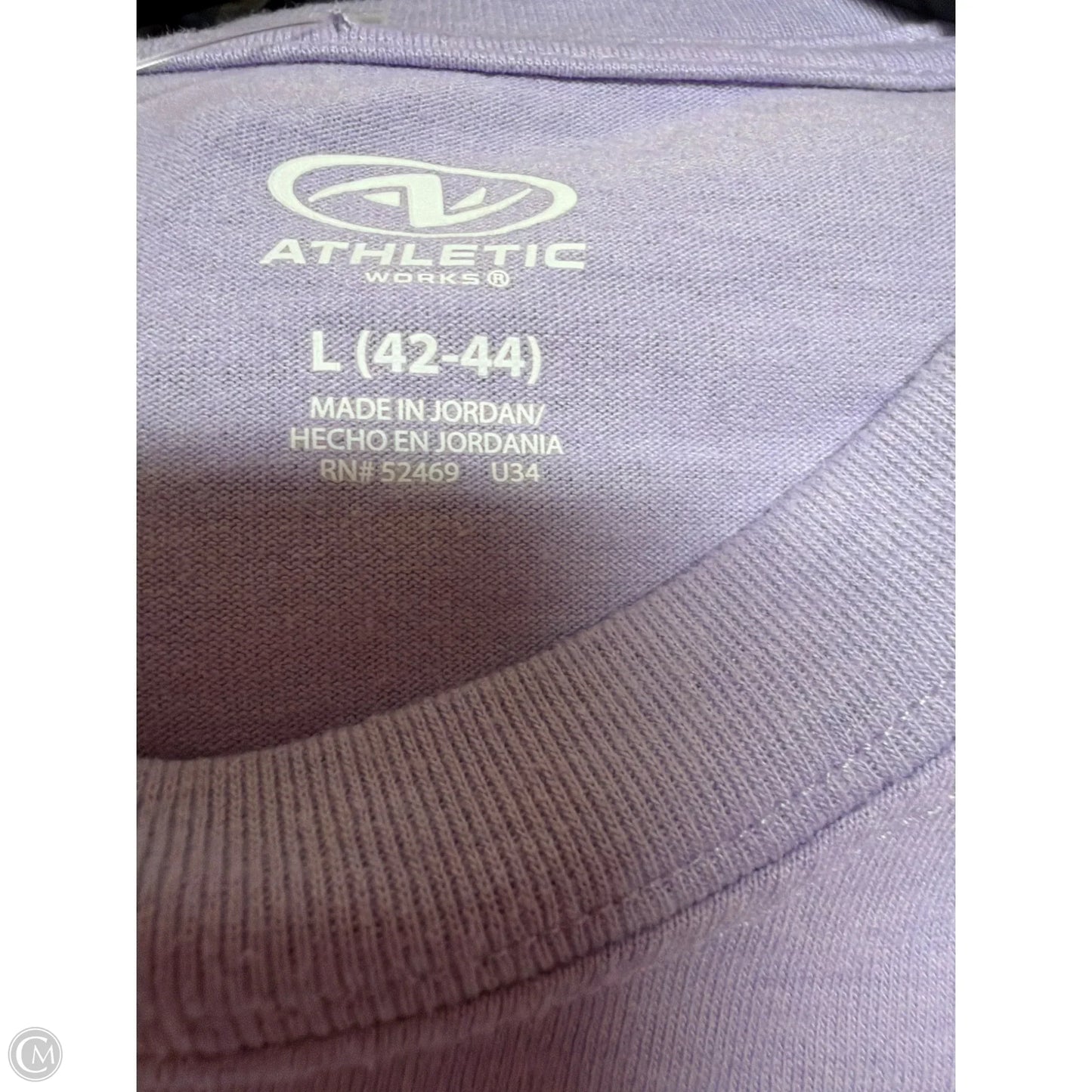 Top Short Sleeve By Athletic Works In Purple, Size: L