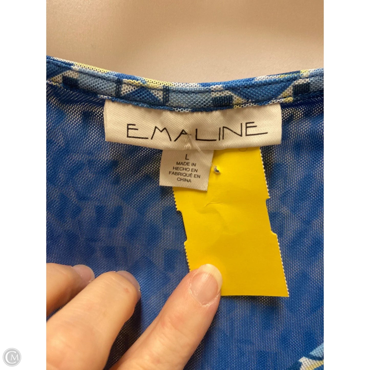 Top Sleeveless By Emaline In Blue, Size: L