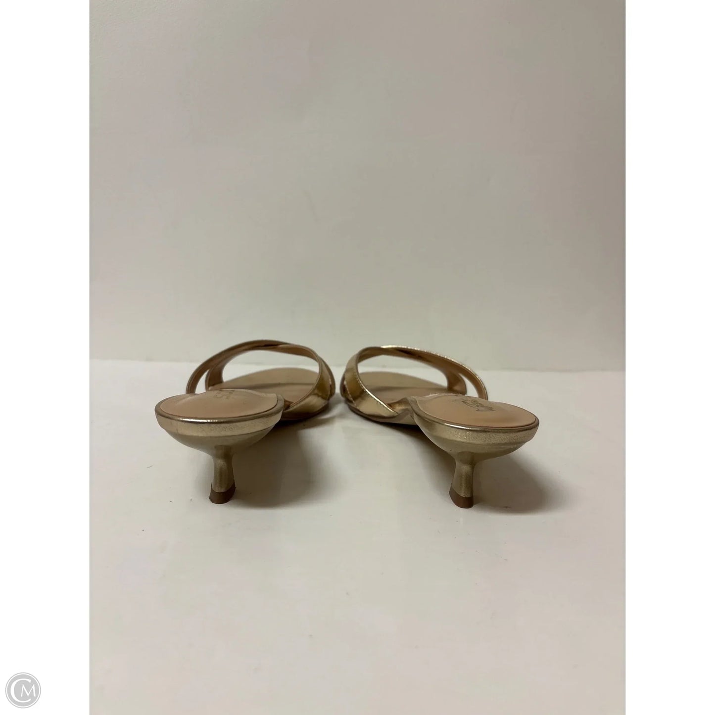 Shoes Heels Kitten By Soda In Gold, Size: 9