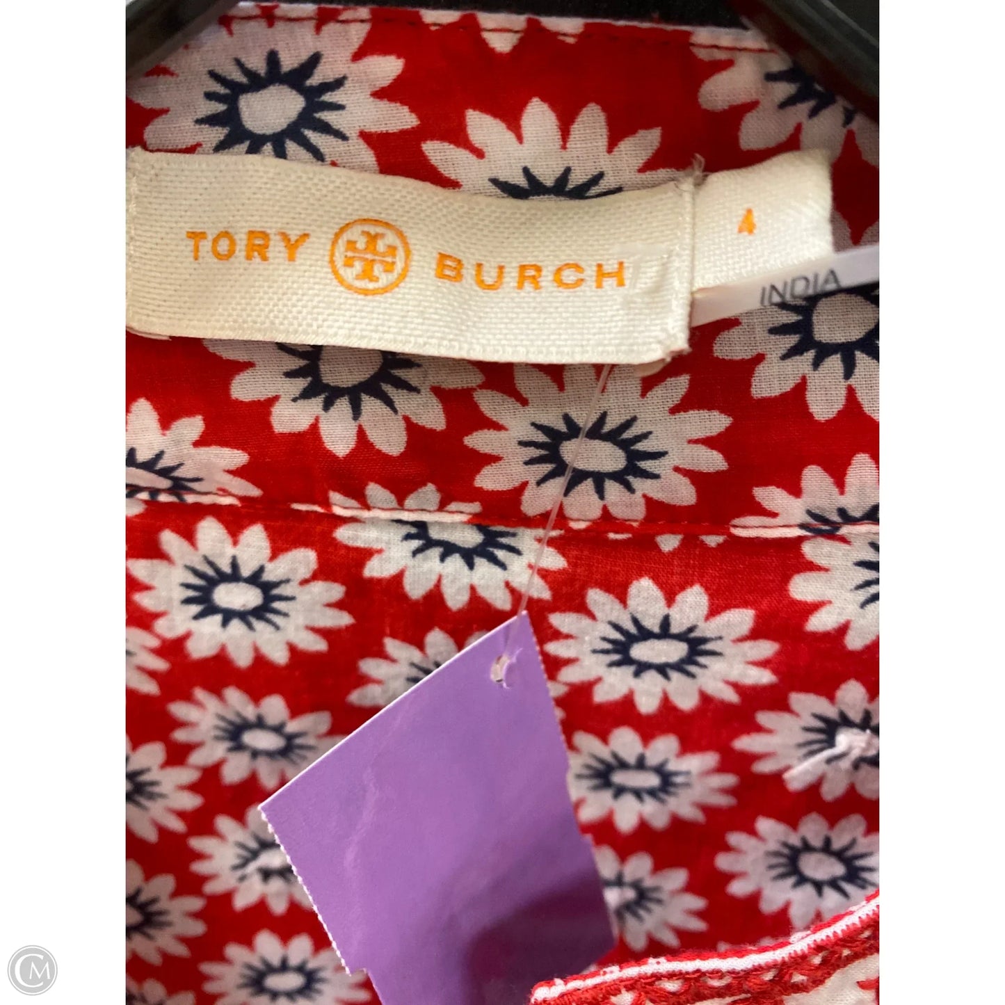 Top Long Sleeve Designer By Tory Burch In Red, Size: 4