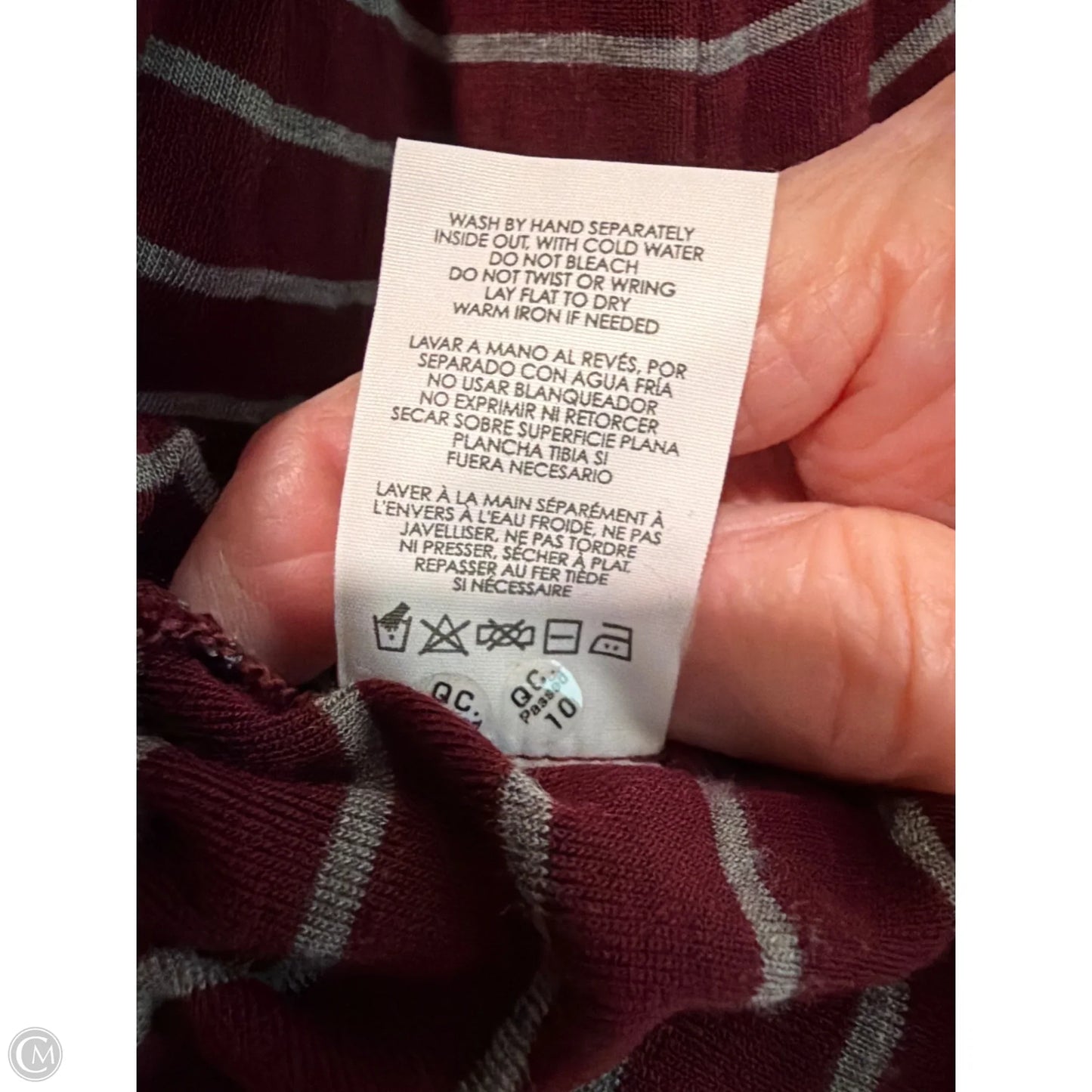 Top Long Sleeve By Cabi In Maroon, Size: M